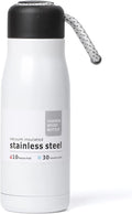 Small Water Bottle 12 oz, Dusgut Insulated Water Bottle, Stainless Steel, Wide Mouth Portable Lid, Ice White