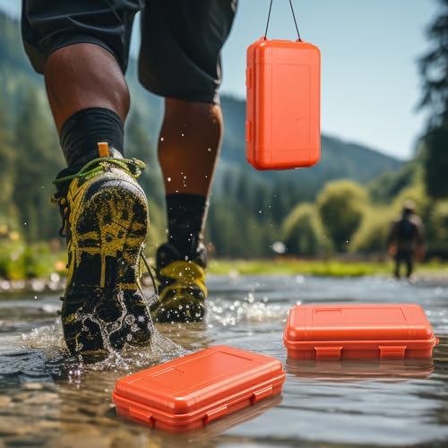 Geelin 3 Pack Waterproof Dry Box Small Storage Water Resistant Containers Dry Box Protective Case for Kayaking, Boating, Drifting(Orange) - Image 6
