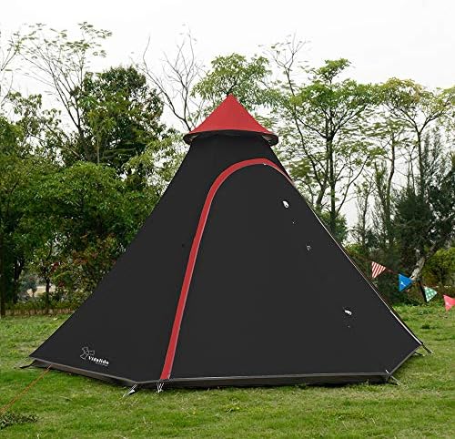 PlayDo Waterproof 380CM/12.5ft Camping Teepee Tent Yurt Tent with Screen for Outdoor Camping Hiking Hunting 4 Persons - Image 3