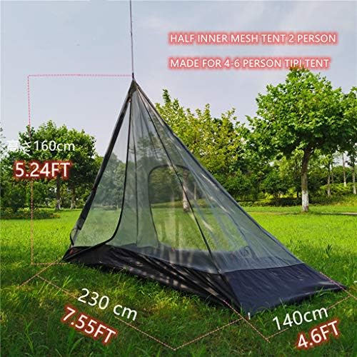 2-4 Person Teepee with Mesh and Floor Ultralight 13 x 13 x 7.2 FT Teepee Tent for Hunting Come with Stove Jack - Image 3