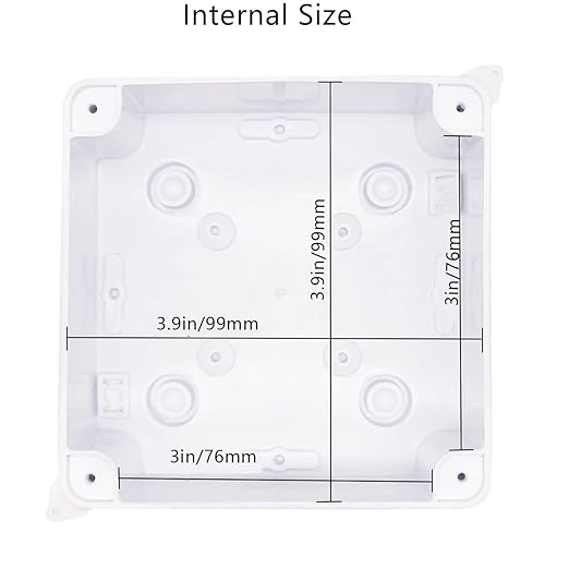 Junction Box, 2 Pcs Reserved Holes Electrical Boxes Waterproof IP65 ABS Plastic Electrical Power Cord Enclosure Project Box White 3.9 x 3.9 x 2.8 inch(100x100x70mm)
