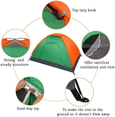 Ochine 1/2/4 Person Camping Tent Family Tents Pops Up Tent Waterproof Windproof Easy Setup Tent Lightweight Dome Tent for Outdoor Camp, Backpacking, Hiking, etc (Ship from USA) - Image 5