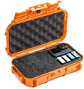 Evergreen Dry Box Tech Organizer – For Camera, Cables, Hard Drives, Memory Cards, Keys, Compatible with GoPro, Airtags (Medium, PROFoam, Orange) by EvergreenCases