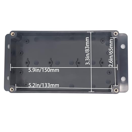 Watertight Junction Box, IP67 Waterproof Project Box Durable ABS Plastic Electronic Enclosure Case for DIY Electrical Project with Wall Fixed Ear 6.22" x 3.54" x 2.52"(158 x 90 x 64 mm)