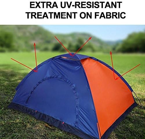 1 2 Person Three Defense Fabric Outdoor Tent for Camping Backpacking with Door and Window.(Blue+Orange) - Image 5