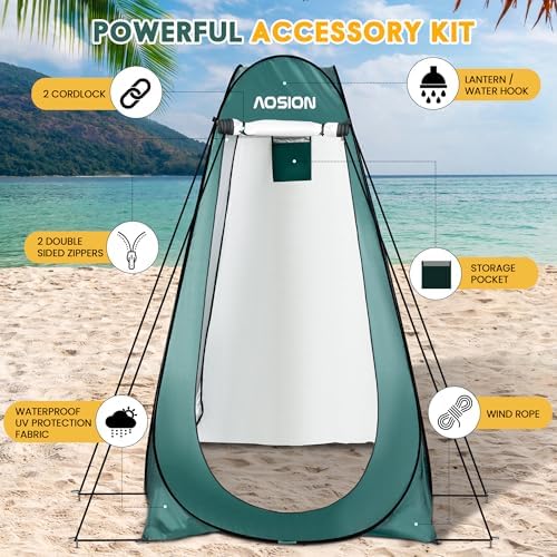 Pop Up Privacy Shower Tent, Portable Changing Dressing Room with Carry Bag, Waterproof Sun Shelter for Camping, Beach, Hiking & Outdoor Activities. - Image 6