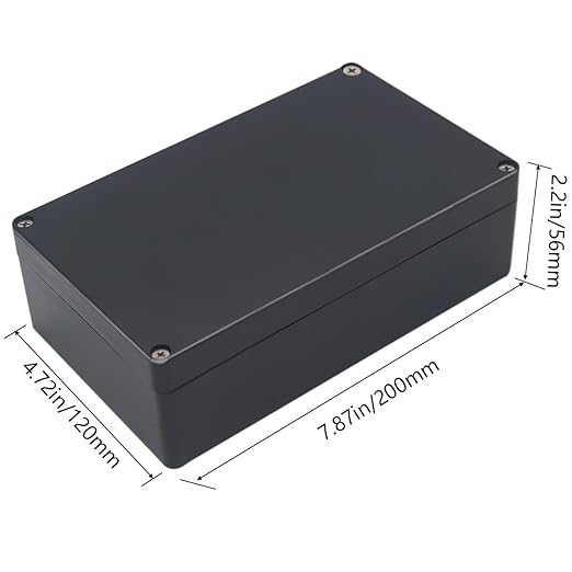 Project Box IP65 Waterproof Junction Box ABS Plastic Electrical Boxes DIY Electronic Project Case Power Enclosure 7.87x4.72x2.2 inch (200 x 120 x56 mm)