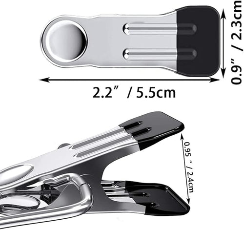 10PCS Small Clothes Pin with Hook for Easy Hanging, Stainless Steel Clothespins, Metal Laundry Grip Clips, Anti Rust, Multipurpose