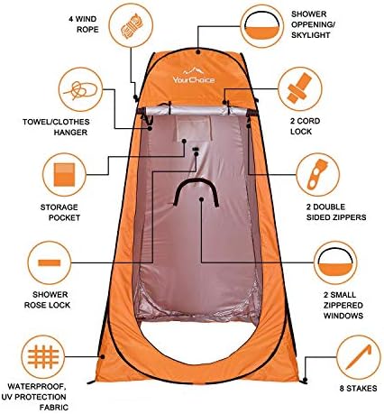 Your Choice Pop Up Shower Tent 47.2" Wx74.8/82.7" H Privacy Changing Tent - Image 3