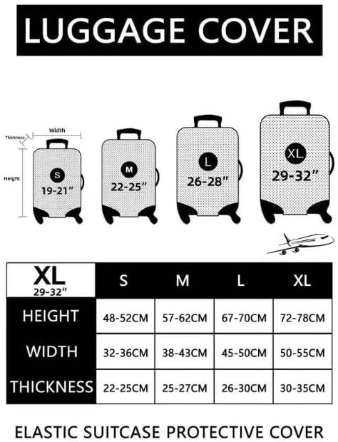 World Marks Luggage Cover for Suitcase and Luggage Tag Combination, Elastic Washable Anti-Scratch, Travel Adventure Explore Birthday Gift for Men Women (L 26-28 Inch Luggage)