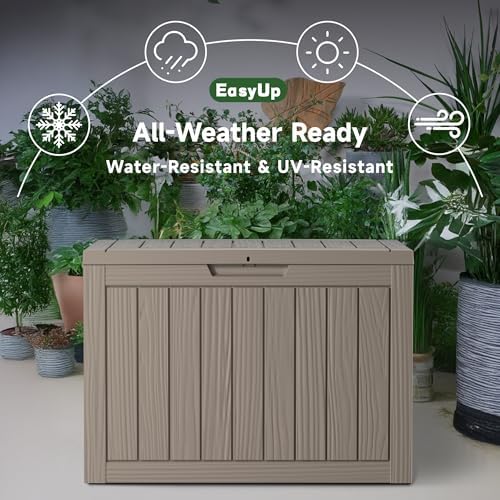 EasyUp 55 Gal Waterproof Outdoor Storage Box UV Resistant Deck Box - Image 4