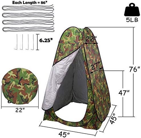 HongK- Privacy Tent- Pop Up Instant Tent Rain Shelter Tent Shower Toilet Bathroom Portable Changing Room For Beach Hiking Camping Outdoor Use In Camo (3 Colors Available) [P/N: ET-OUTDOOR005-CAMOU] - Image 2