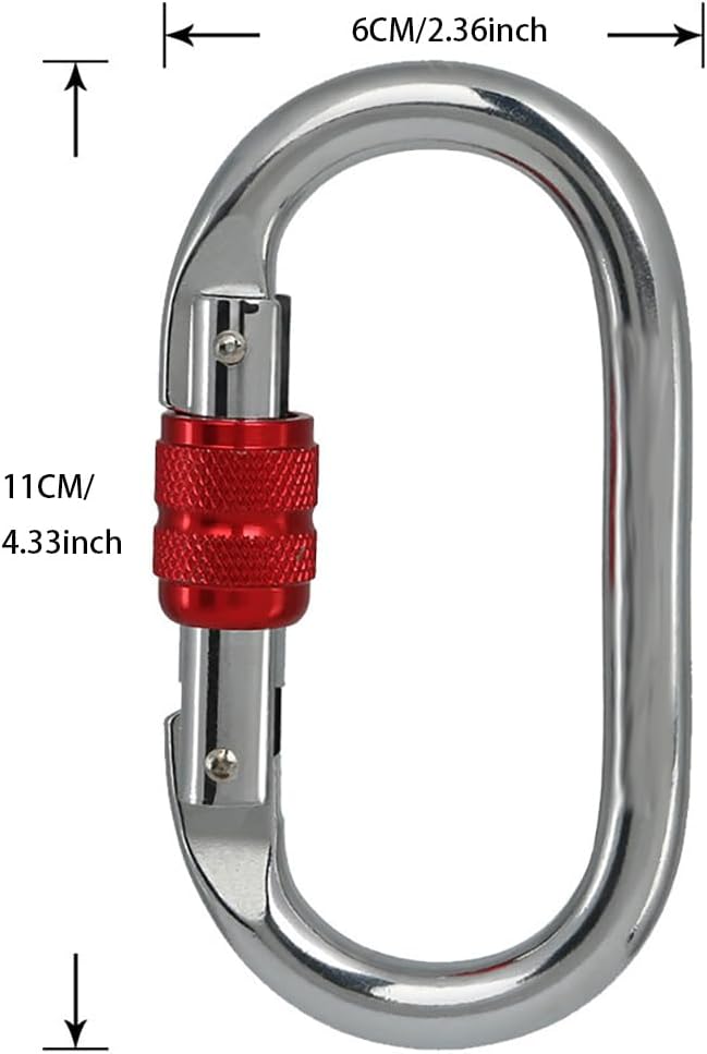 Heavy Duty Locking Climbing Carabiner Clip CE Rated 25 kN 5600 LB Rugged Terrain Approved Industrial Strength Twist Lock Carabiners Clips for Rigging, Ropes, Hammocks, Camping