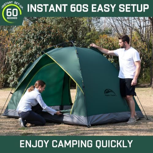Happy Travel 2/4 Person Camping Tent, Instant Easy Pop Up Tents for Camping - Image 4