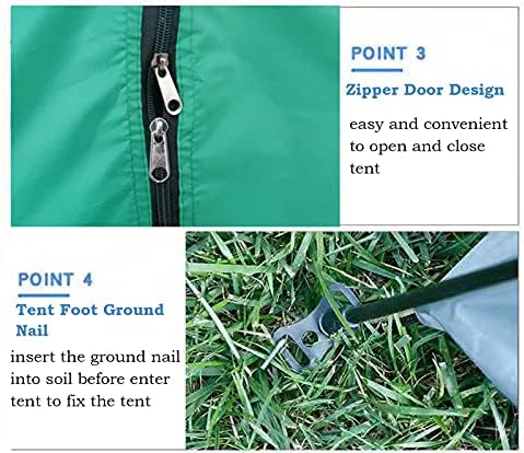 Camping Tents Shelter Portable Waterproof Hold 3-4 Persons Instant Setup Pop Up Tent with Top Rainfly Double Doors Mesh Windows UV Protection for Camping Hiking Mountaineering ( Color : Orange ) - Image 6