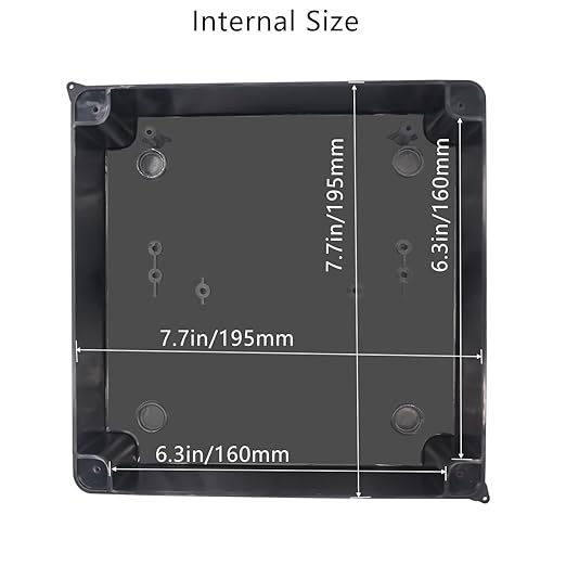 Project Box IP65 Waterproof Dustproof Junction Boxes ABS Plastic DIY Electronic Case, Indoor & Outdoor Electrical Box Power Cord Enclosure Black 200x200x80mm