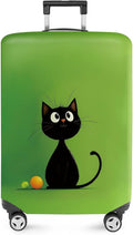 ANNA QUEEN Cute Black Cat Luggage Cover, Minimal Cartoon Suitcase Cover, Stretchable Washable Travel Protector for 28-30 Inch Luggage