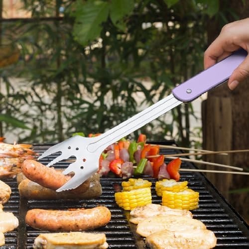 ROXON 6-in-1 Folding Grill Utensils Set, 14" BBQ Tools for Camping S601 - Image 4