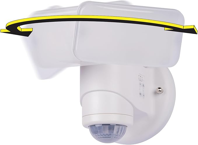Wired Motion Security Light with Dynamic Tracking Technology, 2000 Lumens LED, 240° Sensor, 50 ft Range (Black)