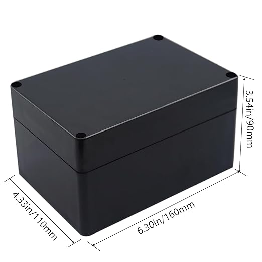 Project Box IP65 Waterproof Junction Box ABS Plastic Electrical Boxes DIY Electronic Project Case Power Enclosure 6.3x4.33x3.54 inch (160 x 110 x90 mm)