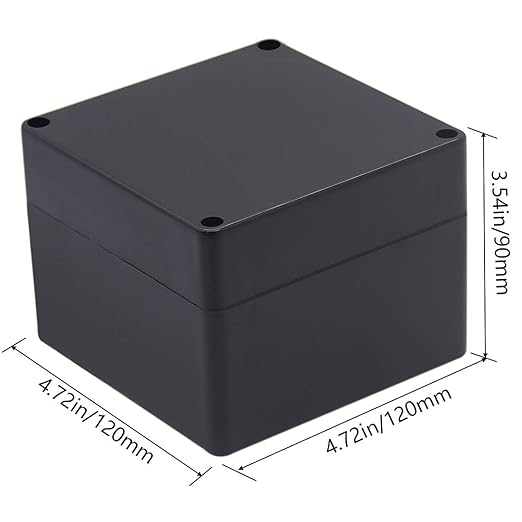 Junction box, Raculety Electrical Project Case Power Junction Box, Project Box Black (4.72"x4.72"x3.54")