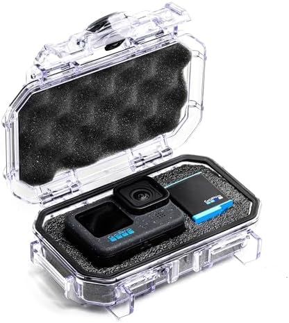 Evergreen Dry Box Tech Organizer – For Camera, Cables, Hard Drives, Memory Cards, Keys, Compatible with GoPro, Airtags (Small, PROFoam, Clear) by EvergreenCases