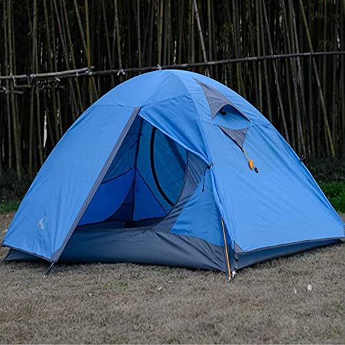 Professional 2-3 Person Weatherproof Double Layer Aluminum Windproof Backpacking Camping Tent for Outdoor Mountaineering Hunting Hiking Adventure Travel (Color : Blue, Size : Large) - Image 2
