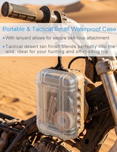 Hlotmeky Small Waterproof Box Mini Dry Box Waterproof Case Small Watertight Storage Box Micro Fishing Tackle Box Dry Case Terminal Tacklebox Small Hard Carrying Case for Kayaking, Boating - Image 4