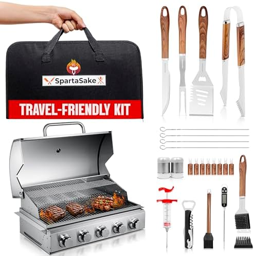 24PCS BBQ Grill Accessories Set, Stainless Steel BBQ Tools with Carry Bag - Image 6