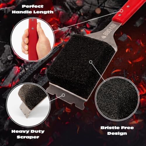 Bristle Free Grill Brush Cleaner and Scraper for Barbecue, Replaceable Head - Image 2