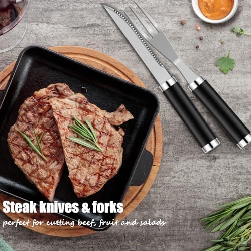 RINPIR 35pcs Grilling Tools Set with Aluminum Case for Men Dad Gifts, Black - Image 4