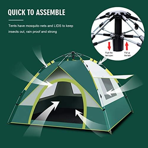 Pop Up Tent Family Camping Tent Instant Cabin Tent 2 Person Portable Tent Automatic Tent Waterproof Windproof for Camping Hiking Beach Fishing and Outdoor Activities - Image 3