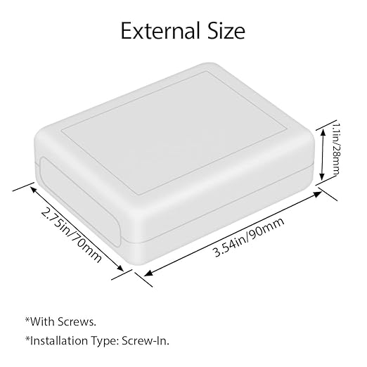LeMotech Project Box 10 Pieces ABS Plastic Electrical Project Case Small Junction Box for Electronics White 3.54 x 2.75 x 1.10 inch (90 x 70 x 28 mm)