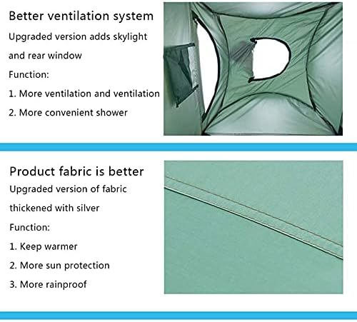 Portable Pop Up Camping Shower Privacy Tent Dressing Changing Room Shelter for Beach Camp Toilet Outdoor with Zippered Carrying Bag, Green - Image 3