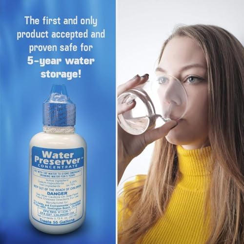 Water Preserver for 55 Gallon Water Tank 2 Pack - Made in USA - Purifies Drinking Water for 5 Years - for Emergency Storage, Rain Collection, Survival Kit, Hurricane & Earthquake - Image 3