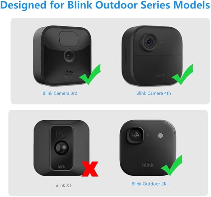 All-New Blink Outdoor Camera Surveillance Mount, 4 Pack Weatherproof Protective Housing and 360 Degree Adjustable Mount for Blink Outdoor 4/Outdoor 2K+/3rd Gen Camera, Black (Camera Not Included)