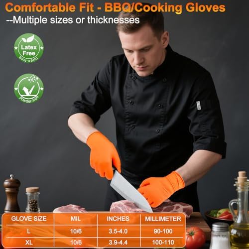 BBQ Gloves Disposable, 10Mil Heavy Duty Nitrile Gloves for Cooking Grilling - Image 5