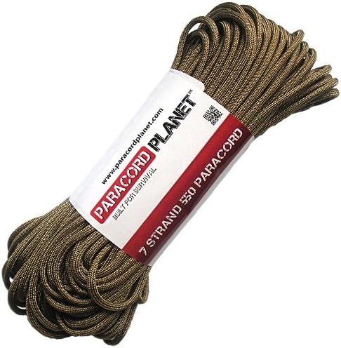 Paracord Planet Solid Color 550lb Paracord – 7 Strand Type III Nylon Cord for Indoor and Outdoor Tasks – Khaki (10 ft)
