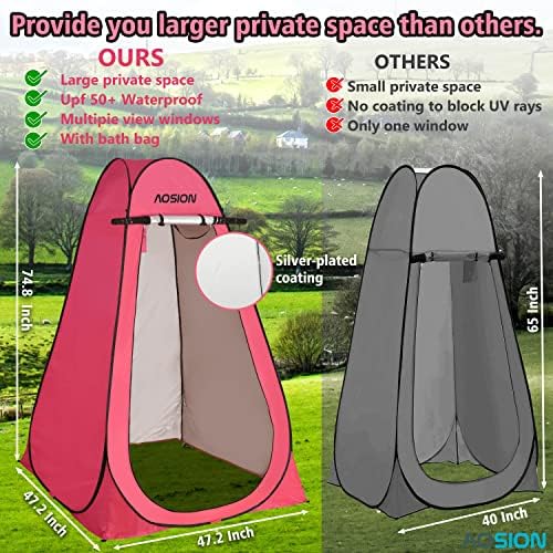 Pop Up Privacy Shower Tent, Portable Changing Dressing Room with Carry Bag, Waterproof Sun Shelter for Camping, Beach, Hiking & Outdoor Activities. - Image 2