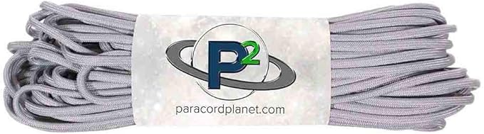 Paracord Planet Solid Color 550lb Paracord – 7 Strand Type III Nylon Cord for Indoor and Outdoor Tasks – Silver Gray (25 ft)