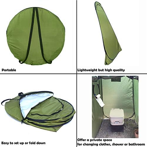 HongK- Privacy Tent- Pop Up Instant Tent Rain Shelter Tent Shower Toilet Bathroom Portable Changing Room For Beach Hiking Camping Outdoor Use In Green (3 Colors Available) [P/N: ET-OUTDOOR005-GREEN] - Image 4
