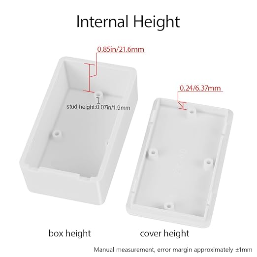 LeMotech Project Box 5 Pieces ABS Plastic Electrical Project Case Small Junction Box for Electronics White 2.40 x 1.41 x 0.98 inch (61 x 36 x 25 mm)