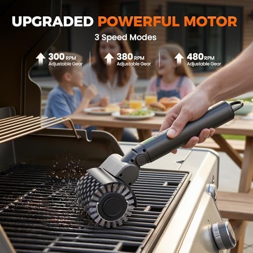 Electric Grill Brush, High Torque Rechargeable BBQ Grill Griddle Cleaner - Image 2