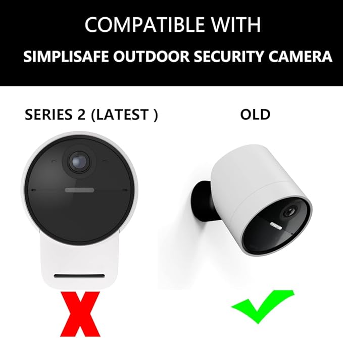 Teccle Metal Wall Mount for SimpliSafe Outdoor Camera, Anti-Drop, 360 Degree Adjustment Swivel Mount Bracket (Camera Not Included) (2 Pack)