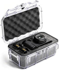 Evergreen Dry Box Tech Organizer – For Camera, Cables, Hard Drives, Memory Cards, Keys, Compatible with GoPro, Airtags (Large, PROFoam, Clear) by EvergreenCases