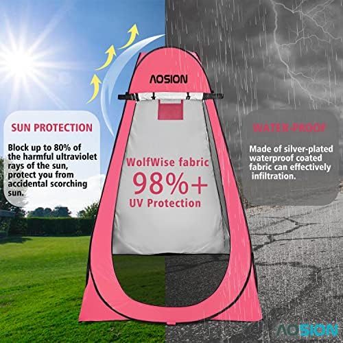 Pop Up Privacy Shower Tent, Portable Changing Dressing Room with Carry Bag, Waterproof Sun Shelter for Camping, Beach, Hiking & Outdoor Activities. - Image 3