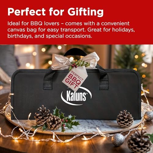 Kaluns Grilling Accessories, Dad Gifts for Fathers Day, Heavy Duty Stainless Steel Grill Set BBQ Grill Accessories for Outdoor Grill with Storage Case and Apron, Best Gifts for Men Dad - Image 7