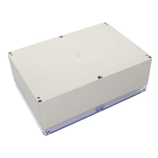 LeMotech ABS Plastic Junction Box Dustproof Waterproof IP65 Electrical Enclosure Box Universal Project Enclosure Grey with PC Transparent Clear Cover 10.4 x 7.2 x 3.7 inch (263 x 182 x 95 mm)
