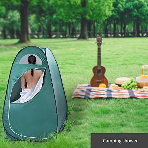 Portable Waterproof Pop up Tent Camping Beach Toilet Shower Changing Room Outdoor Bag (Army Green) - Image 2