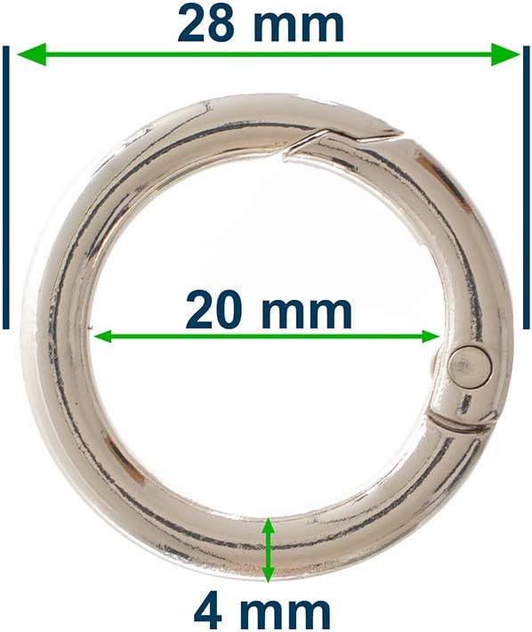 Paracord Planet Spring Gate O Rings – Available in 3/4 Inch and 1 Inch Sizes – Silver, Bronze, and Gold Color Options (2 Pack, 3/4 Inch, Silver)
